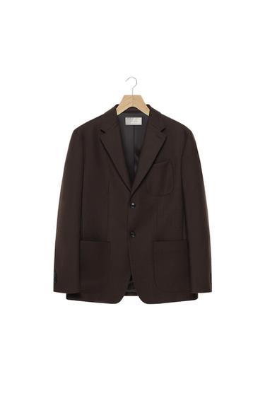 100% WOOL FLANNEL BLAZER - Chocolate by Zara