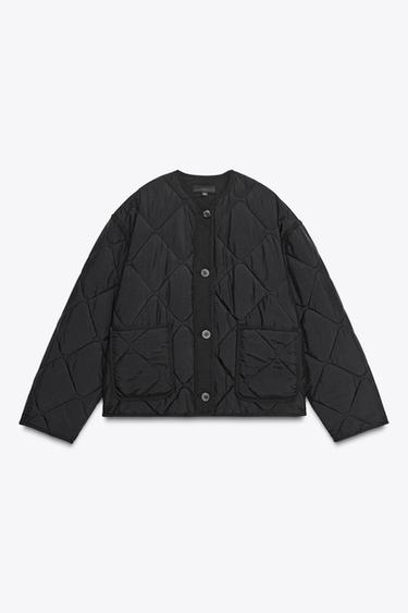 QUILTED JACKET WITH PATCH POCKETS - Black by Zara