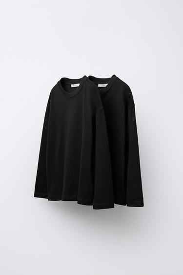 2-PACK OF PLAIN T-SHIRTS - Black by Zara