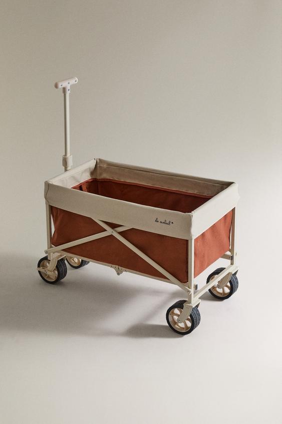 FOLDING COTTON BEACH TROLLEY - Brick by Zara - Image 0