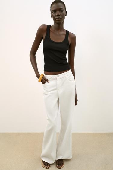 RIB SLEEVELESS TOP - Black by Zara