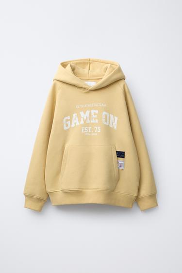 SLOGAN PRINT HOODIE - Yellow by Zara
