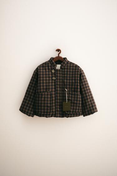 ZARA TIMELESS - CHECK QUILTED COAT - Brown by Zara