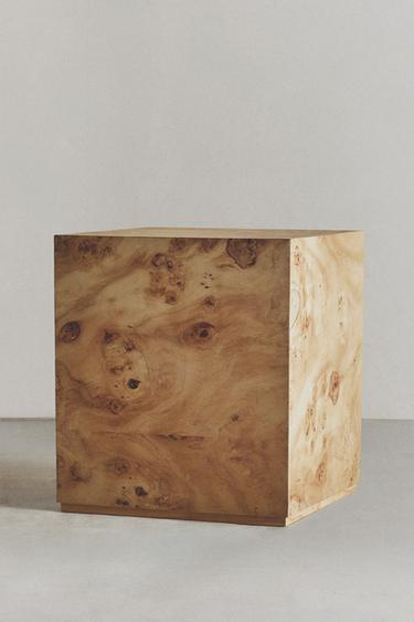ROOT WOOD CUBE TABLE - Light beige by Zara