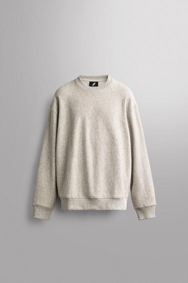 COTTON CREWNECK SWEATSHIRT - Grey marl by Zara