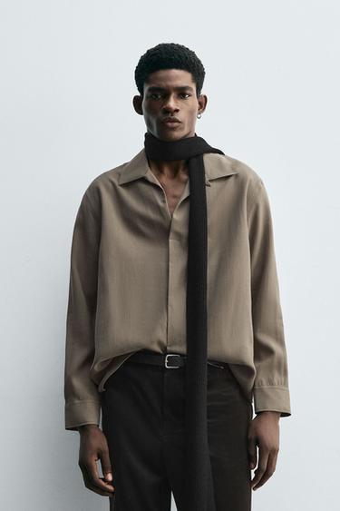 FLOWING POLO SHIRT - Sand by Zara