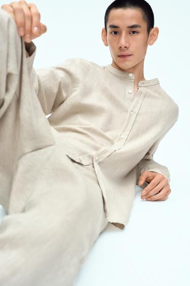 COTTON - LINEN SHIRT - Light beige by Zara