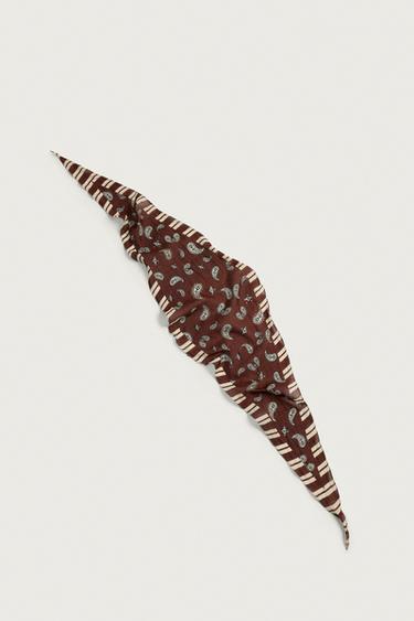LONG MIXED PRINT BANDANA - Burgundy by Zara