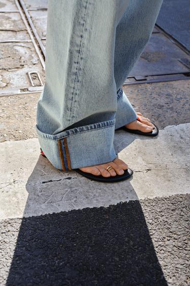 ZW COLLECTION MID-WAIST BAGGY JEANS - Light blue by Zara