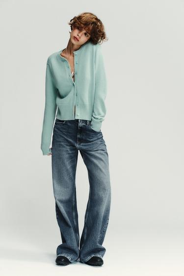 FITTED KNIT CARDIGAN - Turquoise by Zara - Image 0