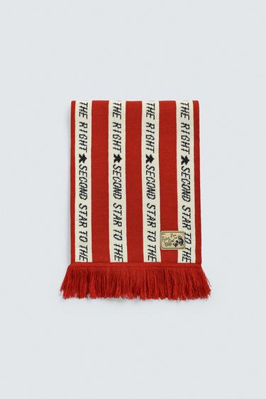 PETER PAN TEXT STRIPED SCARF HARRY LAMBERT FOR ZARA X DISNEY - Red by Zara