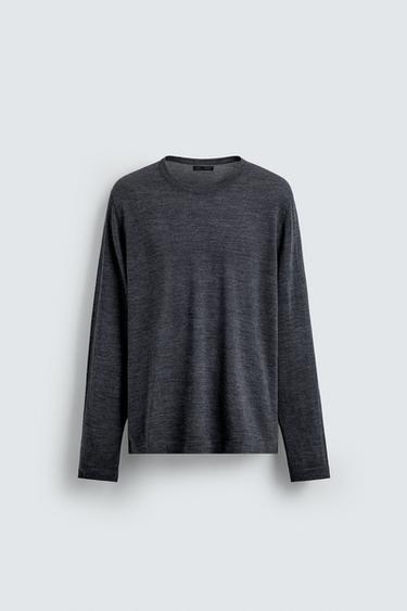 100% WOOL SWEATER - Anthracite Grey by Zara
