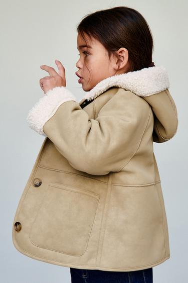 DOUBLE-FACED FAUX SHEARLING COAT - Sand by Zara