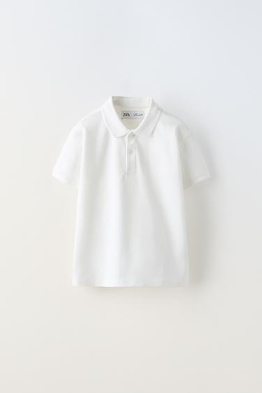 BASIC PLAIN POLO SHIRT - White by Zara - Image 0