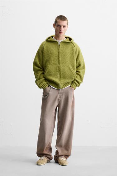 HOODED KNIT JACKET - Pistachio by Zara - Image 0