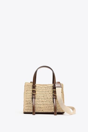 WOVEN MINI TOTE BAG - Light beige by Zara