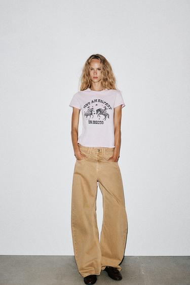 WASHED-EFFECT T-SHIRT - Pink by Zara