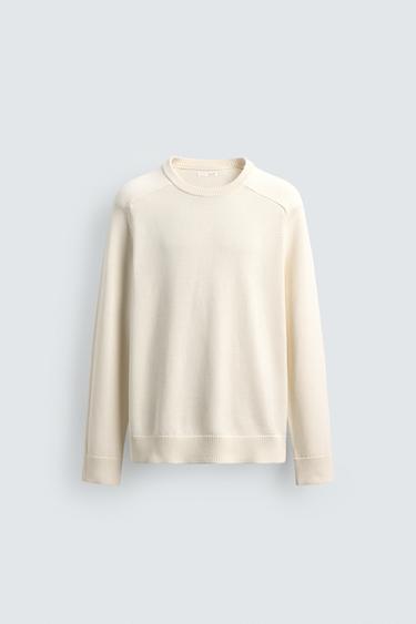 STRUCTURED COTTON JUMPER - Oyster-white by Zara