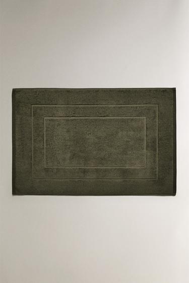 NON-SLIP COTTON BATH MAT - Hunter green by Zara