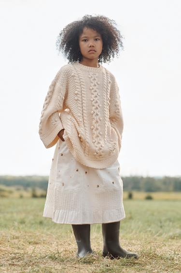 LIMITED EDITION EMBROIDERED KNIT DRESS - Ecru by Zara