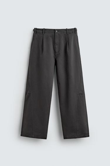 RELAXED FIT TROUSERS WITH TURNED SEAM - Grey by Zara - Image 0