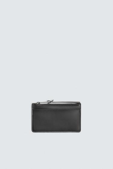 LEATHER CARD HOLDER - Black by Zara - Image 0