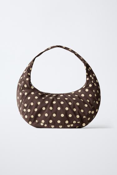 POLKA DOT SHOULDER BAG - Brown by Zara