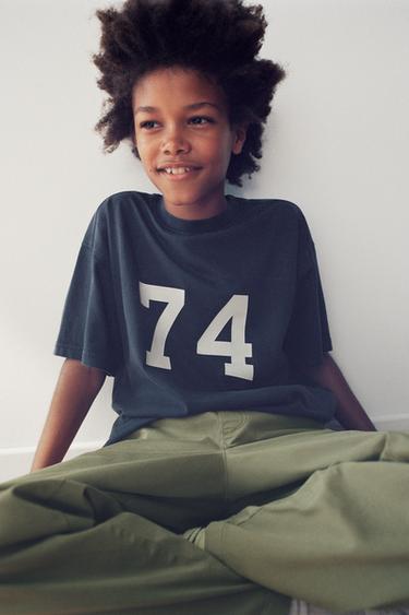 NUMBER PRINT T-SHIRT - Navy blue by Zara