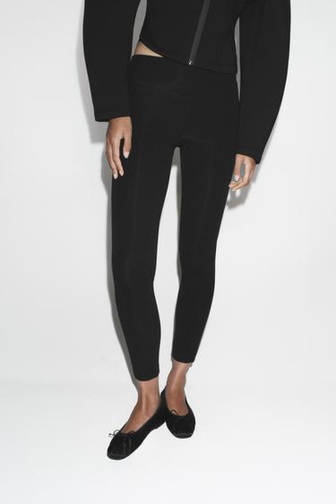 SEAMED LEGGINGS - Black by Zara