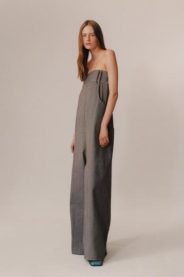 LIMITED EDITION WIDE-LEG DENIM JUMPSUIT - Blue by Zara