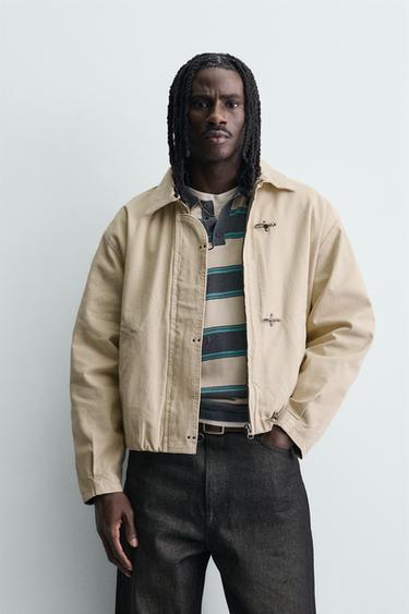 CROPPED FIT FIREMAN CLASP JACKET - Butter by Zara