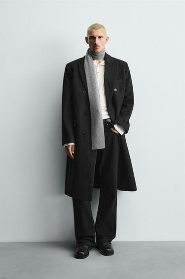 DOUBLE-BREASTED WOOL COAT - Black by Zara