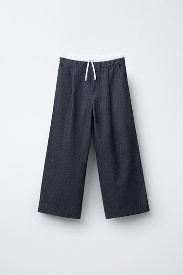 WARM TROUSERS WITH DOUBLE WAISTBAND - Blue by Zara