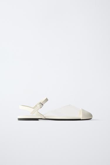 VINYL SLINGBACK SHOES - White by Zara