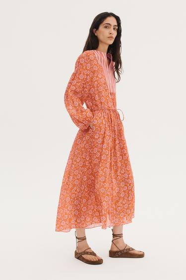 LIMITED EDITION RAMIE KAFTAN DRESS - Printed by Zara