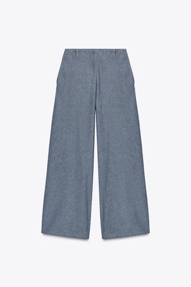 ZW COLLECTION RELAXED TROUSERS - Blue by Zara