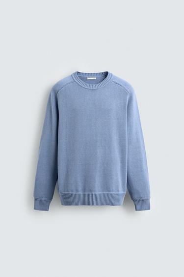 COTTON-CASHMERE SWEATER - Bluish by Zara