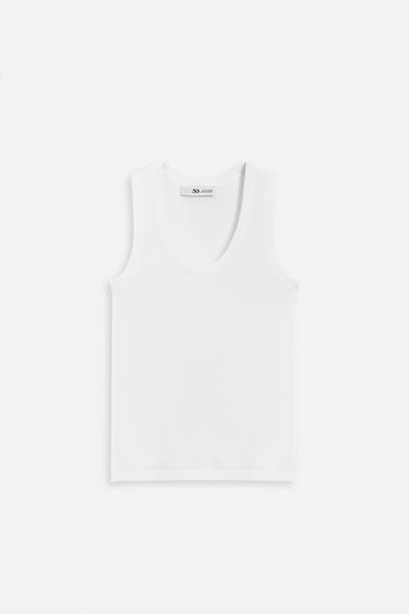 KNIT SLEEVELESS TOP 50TH ANNIVERSARY - White by Zara