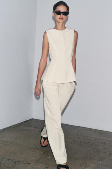 ZW COLLECTION BALLOON TROUSERS - Ecru by Zara - Image 0
