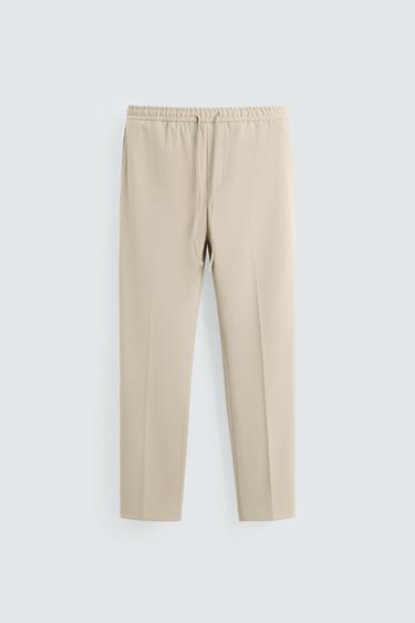 COMFORT FIT JOGGER WAIST TROUSERS - Sand by Zara
