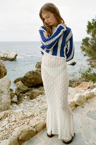 CROCHET KNIT CROP SWEATER - Multicoloured by Zara - Image 0