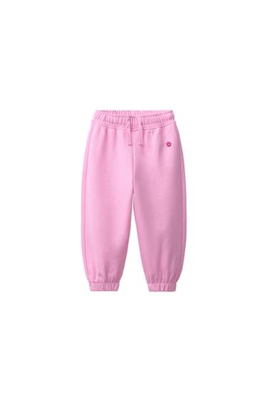 DAISY EMBROIDERED PLUSH TROUSERS - Chalk pink by Zara