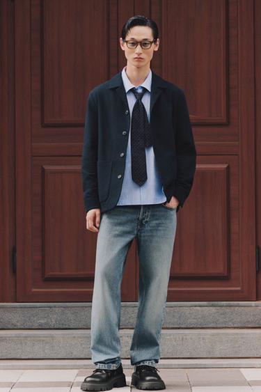 STRAIGHT FIT JEANS - Mid-blue by Zara
