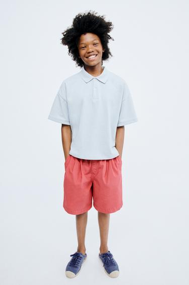 STORIESZ - POPLIN BERMUDA SHORTS WITH DARTS - Coral red by Zara