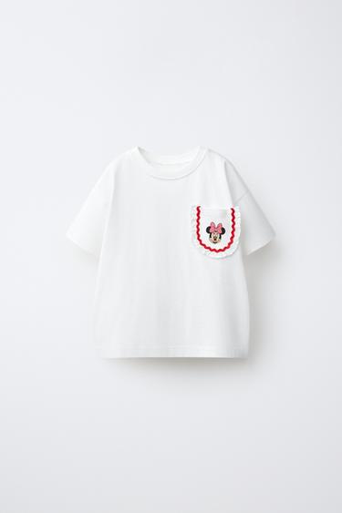MINNIE MOUSE © DISNEY RIC-RAC POCKET T-SHIRT - White by Zara