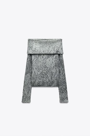 ANIMAL JACQUARD KNIT SWEATER - Grey by Zara
