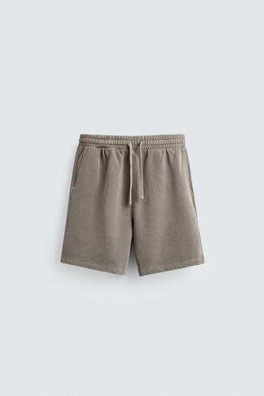 WASHED BASIC JOGGER BERMUDA SHORTS - Grey by Zara