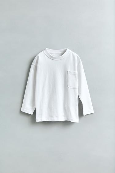 PLAIN T-SHIRT WITH POCKET - White by Zara