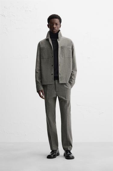 TEXTURED SLIM FIT TROUSERS - Beige-brown by Zara - Image 0