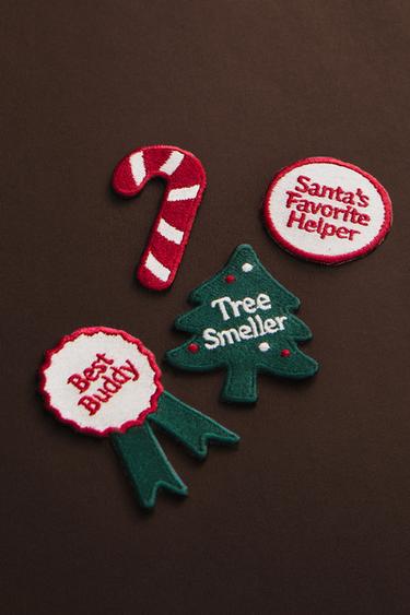 THERMO-ADHESIVE CHRISTMAS PATCHES (PACK OF 4) - Red by Zara